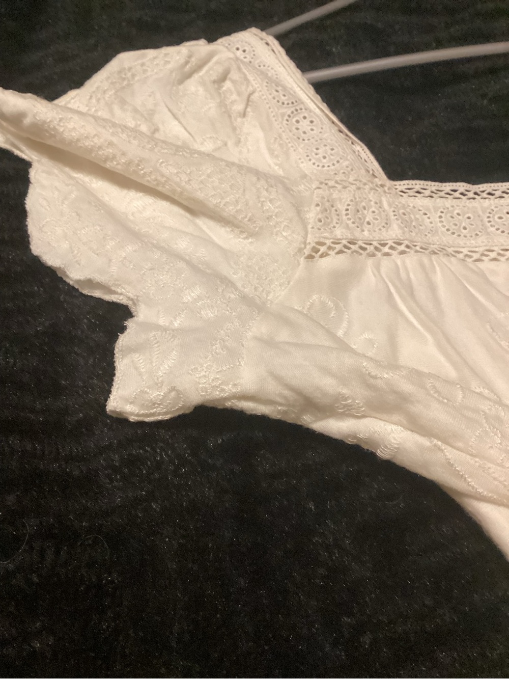 Lucky Brand Off White Embroidered Square-Neck Peasant Top - Picture 5 of 11